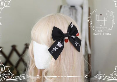 (BFM)Bodhi Lolita~Strawberry Fruit Tea~Elegant Lolita Headdress Lolita Hair Accessory A Clip (Black)  