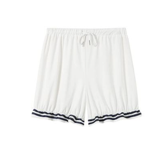 Niu Niu~Plus Size Lolita Dress Navy Sailor Swimsuit Short Sleeve XL white swimming trunks 