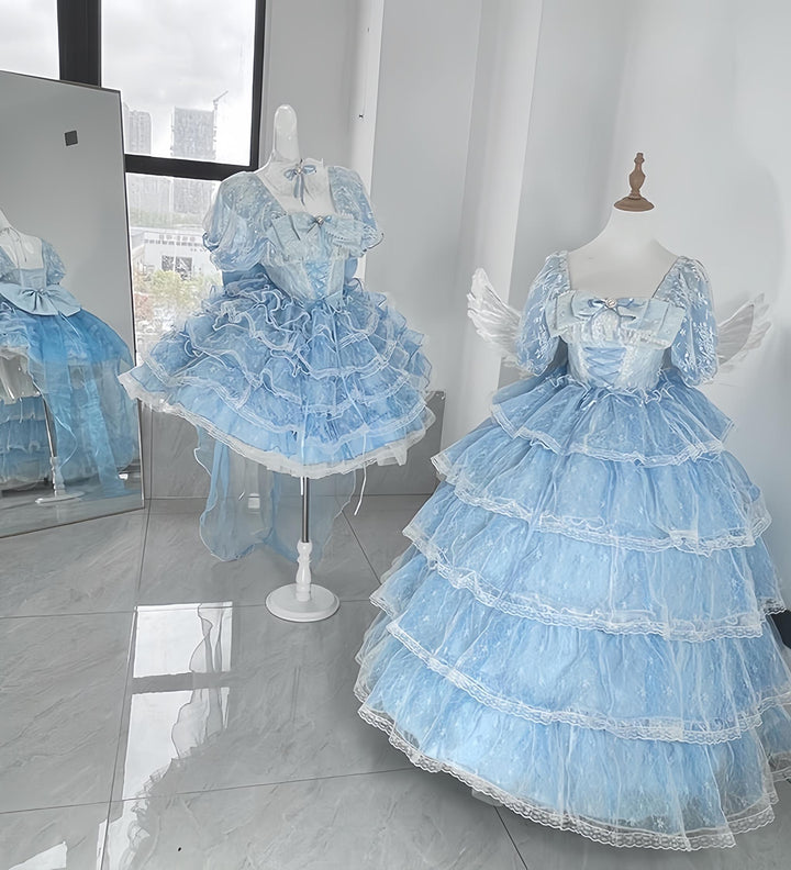 Daydream Whisper~Shisan District~Wedding Lolita OP Suit with Angel Demon Wings 42270:737636