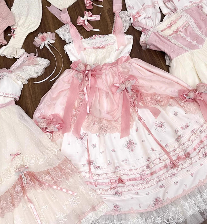 Mademoiselle Pearl~Rose Garden~Elegant Lolita Dress Bridal Floral Dress   