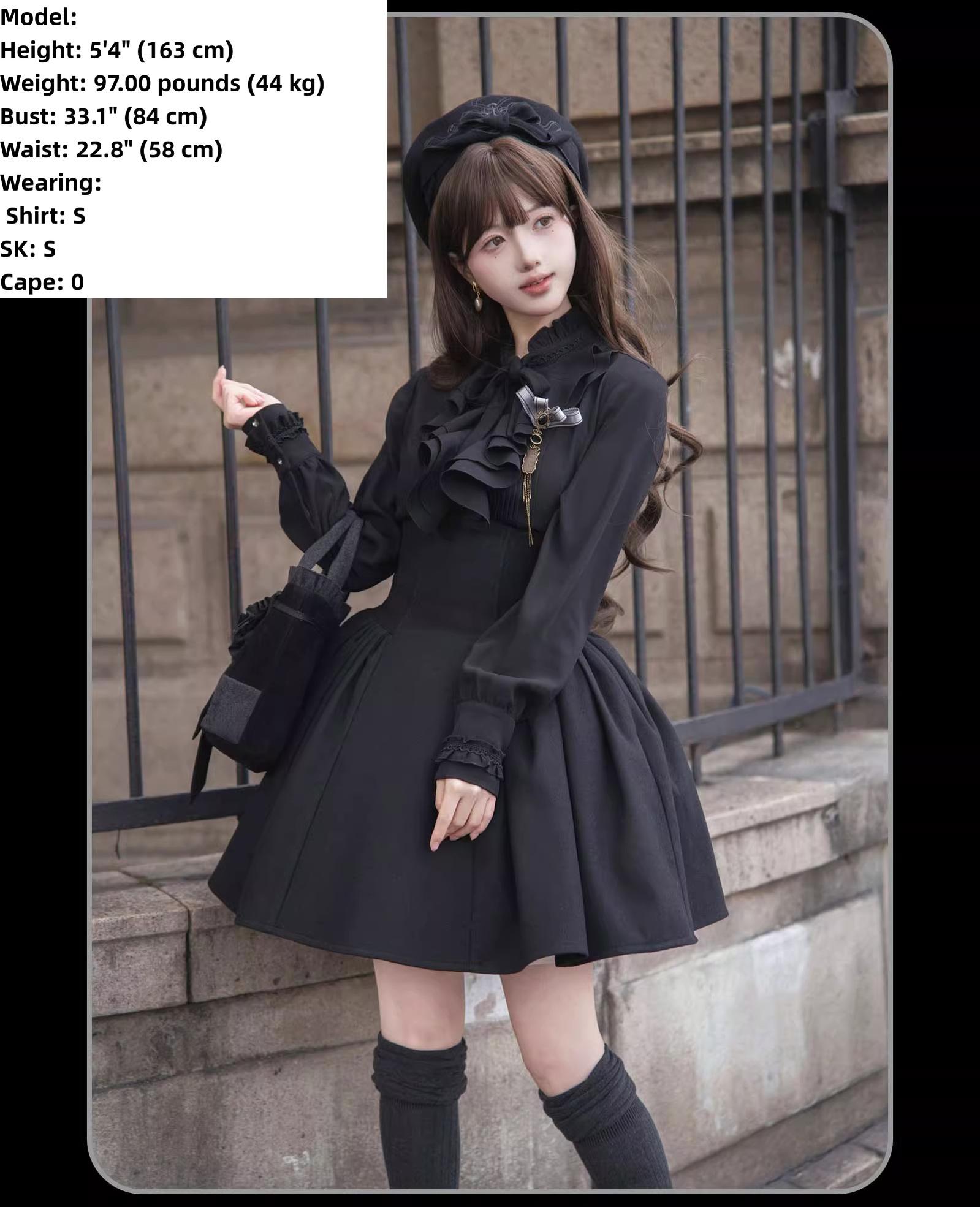 The Seventh Tenet - Classic Lolita Wool SK Set, Detachable Cape