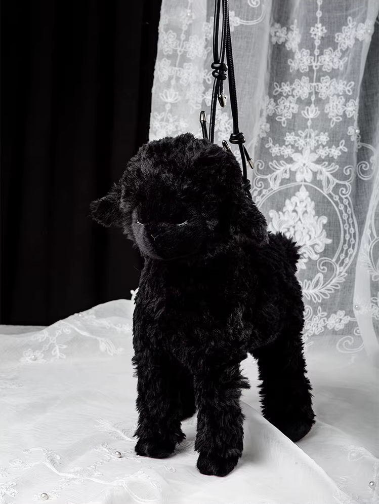 Plush Kawaii Lolita Bag, Lamb Shaped Naked Black Lamb Bag