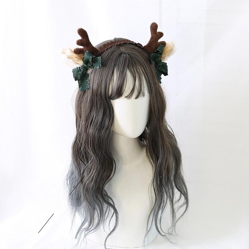 Xiaogui~Christmas Sweet Red Lolita KC Cute Elk Antlers Headwear   