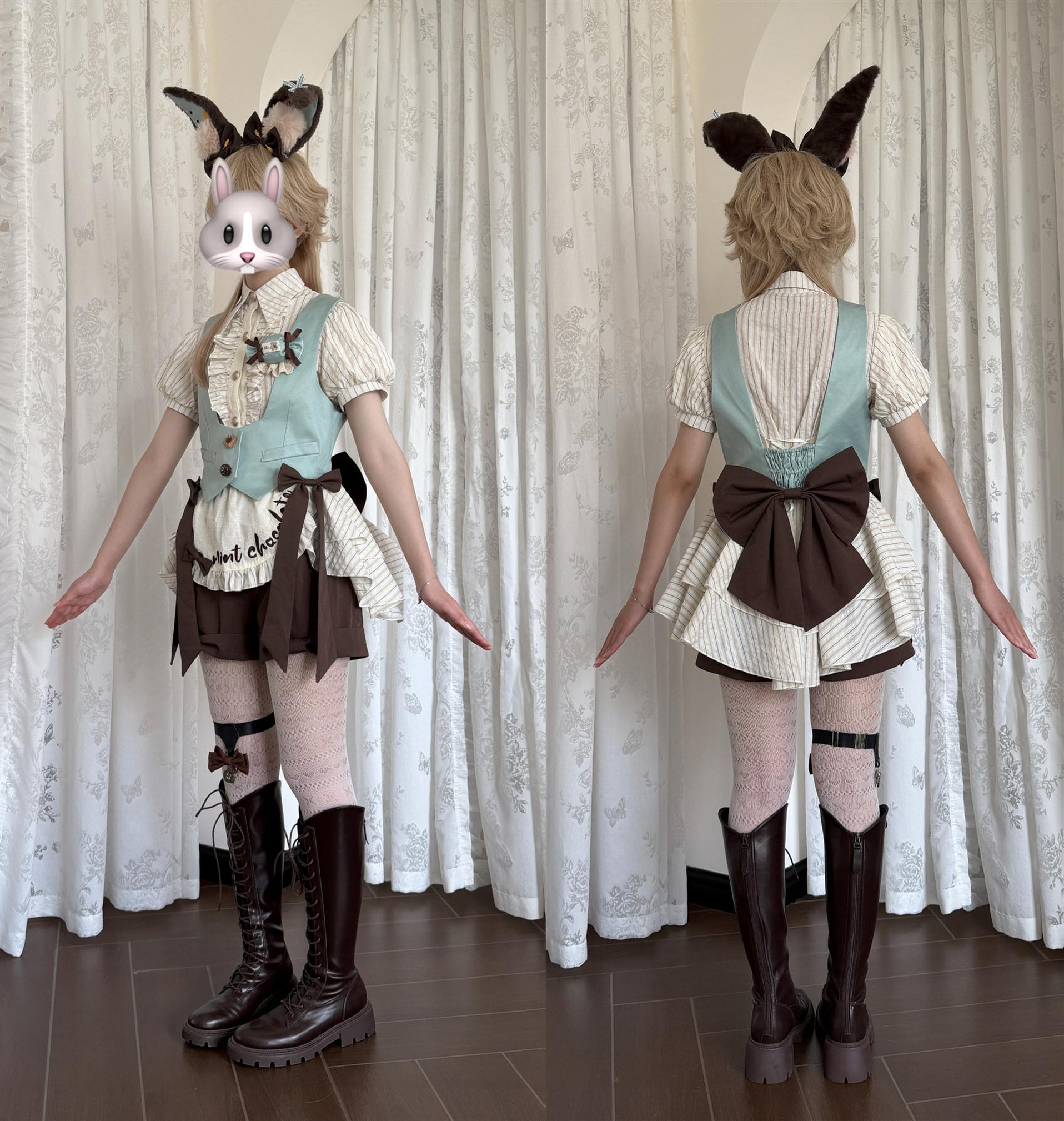 Dream Volley - Mint Chocolate Ouji Lolita Shorts or Skirt Set 45783:862378