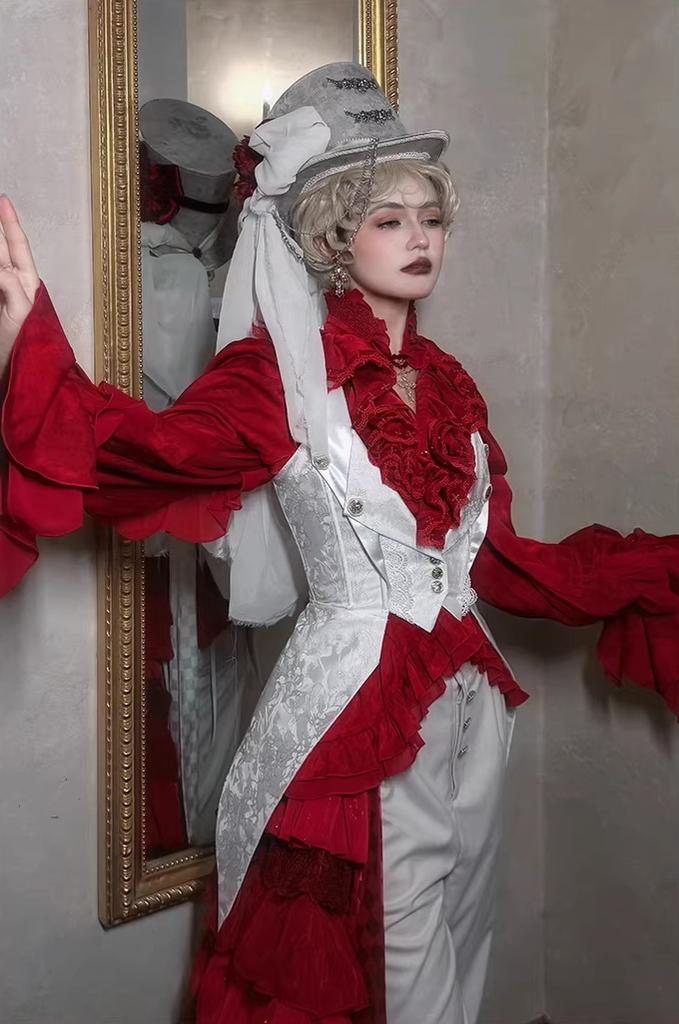 Genesis and Armageddon - Gothic Lolita High-low Hem Shirt, Boning SK