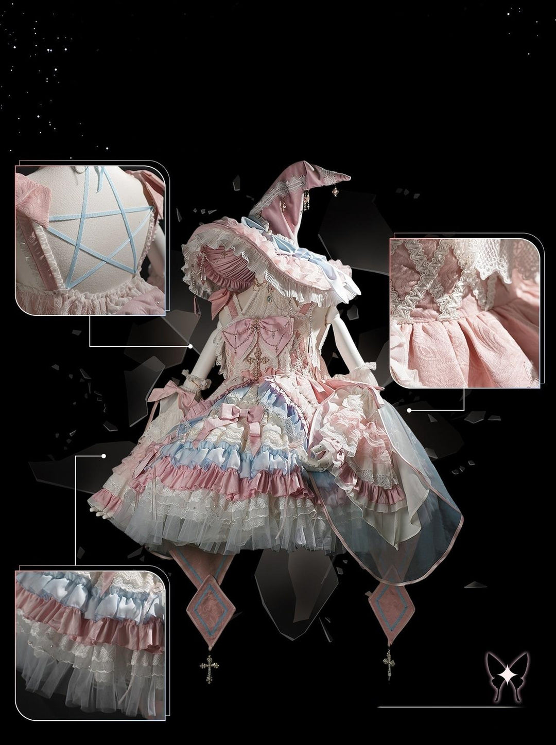 FelinaeCookieLolita~Witch Pawnshop~Gothic Lolita JSK Outfit with Cross Pearl Details