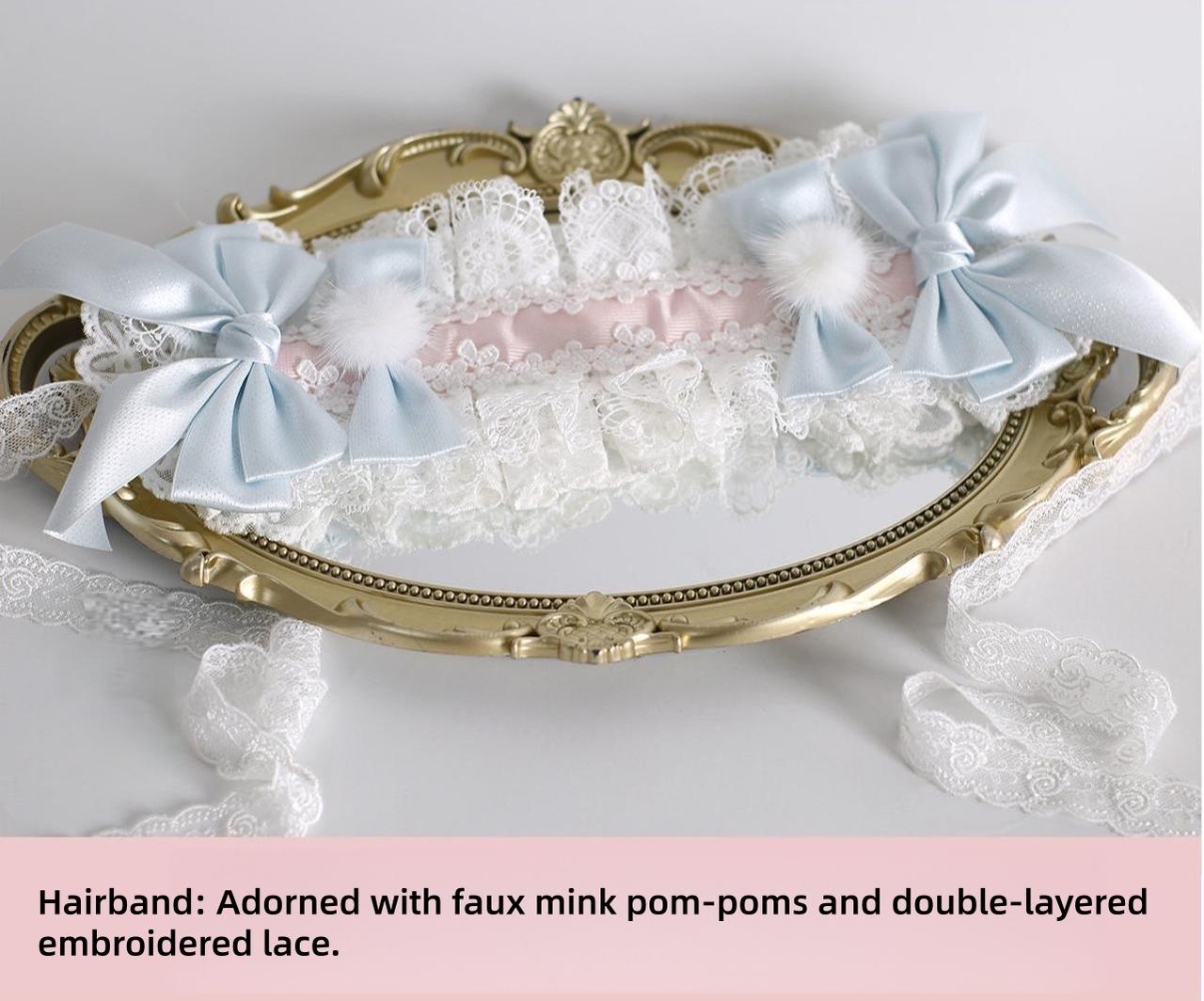 Lolita Headdress, Bunny Ear KC, Embroidered Lace