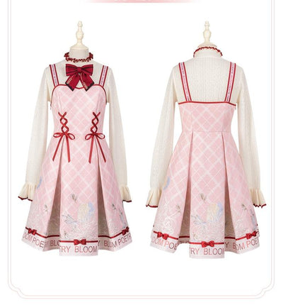 (BFM)Nikki Tomorrow~Sweet Lolita JSK Dress Pink Dress Knit Shirt XS Shirt S+JSK XS 
