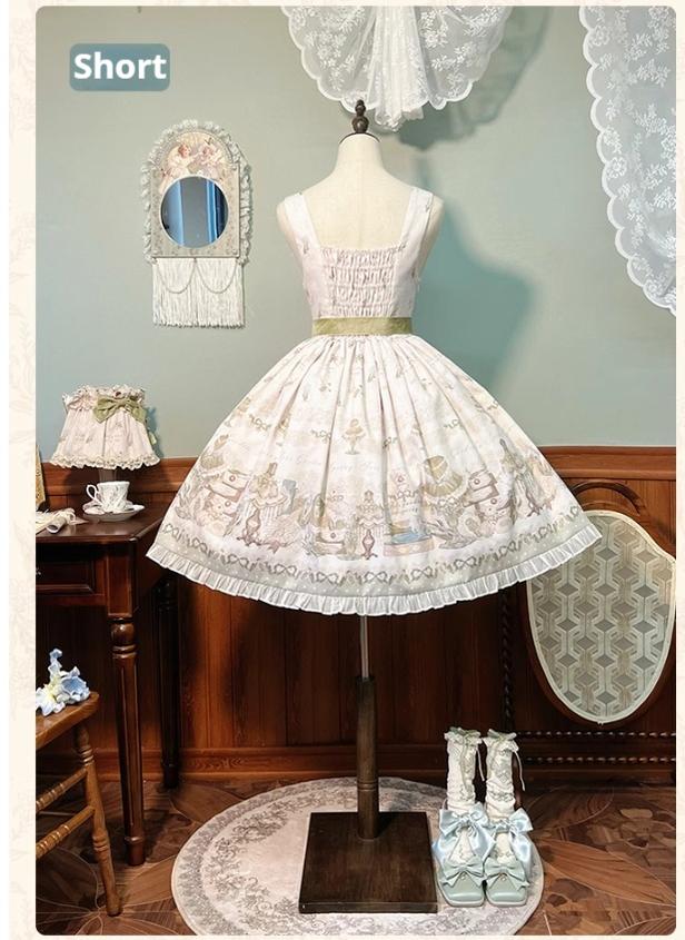 Alice Girl~Iris Study Room~Classic Lolita JSK Elegant Lolita Dress With V-neck   