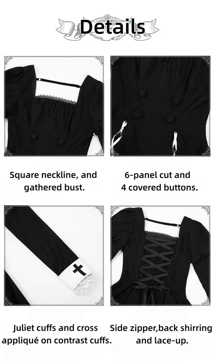 With PUJI - Rose Doll - Gothic Lolita Short OP, Mermaid Dress 44301:803554