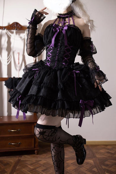 42Lolita Clearance Items Collection #10-Black and purle JSK from brand Alice Girl, size S  