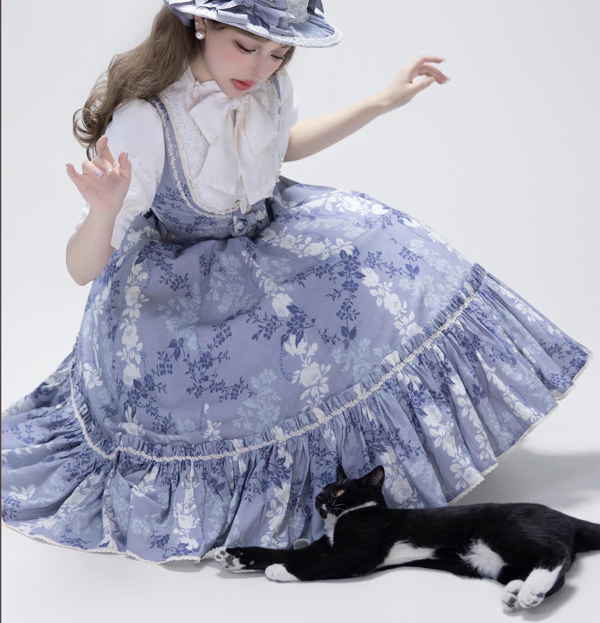When flowers bloom - Classic Lolita Printed Dress, Ruffles & Bow 45181:838906