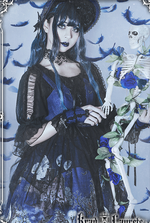 Krad Lanrete~Gothic Lolita JSK Bat Print Multicolors   