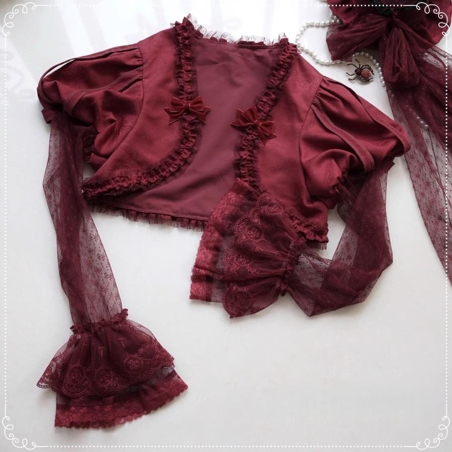 Moon River - Moonlit Spider - Gothic Lolita SK & JSK Dress Outfit Set (Red / L M S) 44232:799408