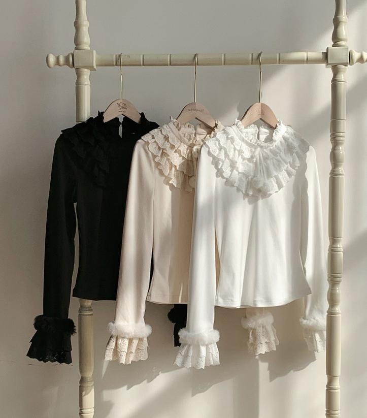 With PUJI - Frostfall - Winter Sweet Lolita Inner Wear, Layered Lace 44284:802101