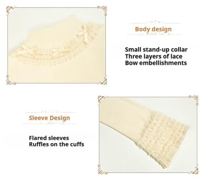 With PUJI - Snowfall - Winter Lolita Sweater Long Sleeve Knitted Innerwear 40528:671012