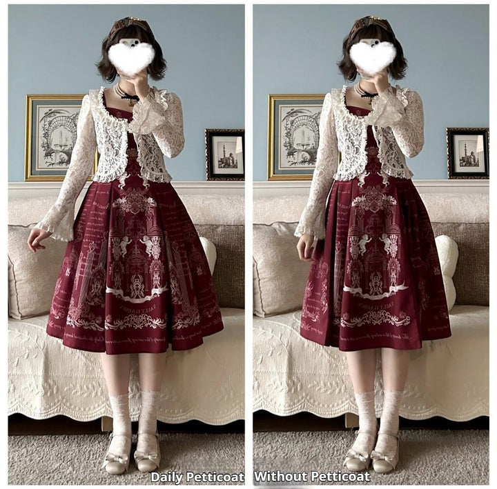 Vault Design~Angel Garden~Elegant Lolita JSK Six-panel Lolita Red Dress