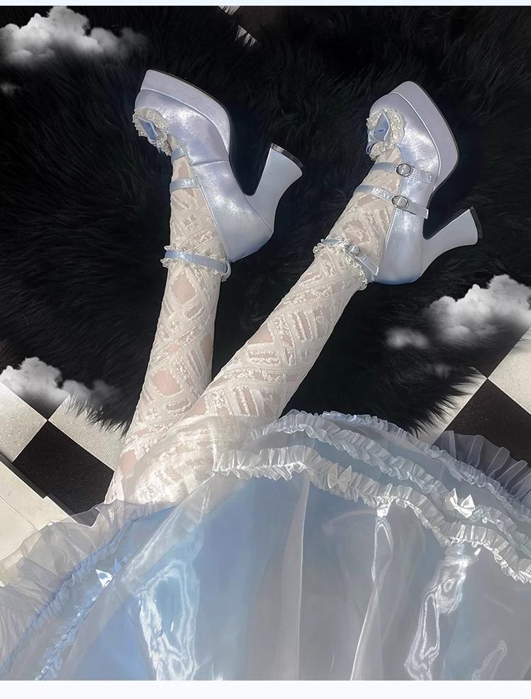 Pure Tea For Dream~Maiden Fairy Tale~Sweet Lolita Lace Shoes Thick Heel Platform Shoes