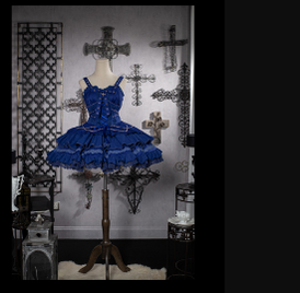 OCELOT~Contract Cross~Gothic Lolita Elegant JSK Multicolors S blue 