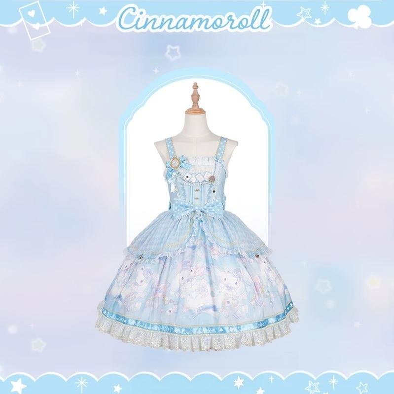 Cinnamoroll Magician - IP Collaboration Sweet Lolita Dress Set, Cinnamoroll Prints (L M S XL XS) 45993:871391