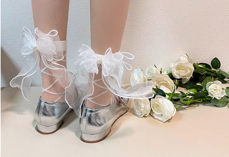 WAGUIR - Daily Lolita Gauze Bows Socks Multicolor