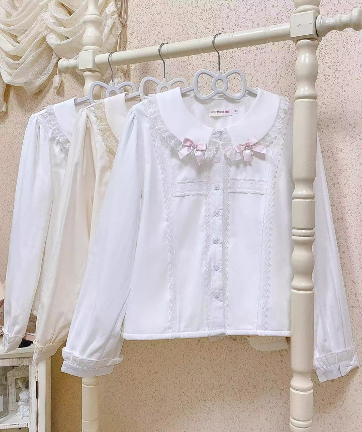 MIST~Grace Deer~Sweet Lolita Blouse with Peter Pan Collar and Long Sleeves