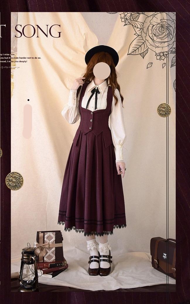 Forest Song - Griffin's Promise - Classic Lolita Skirt Striped Plaid Elegant SK