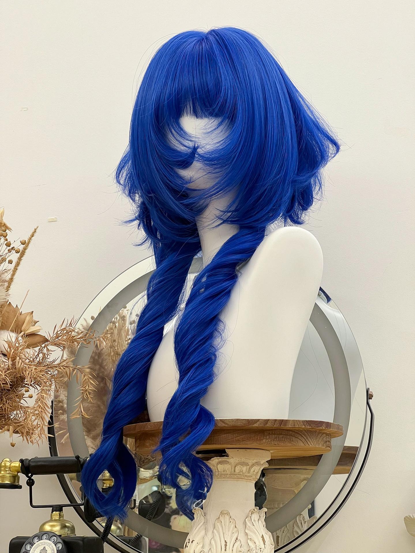 Blue Gothic Lolita Wig, Layered Curly Style 45532:851881