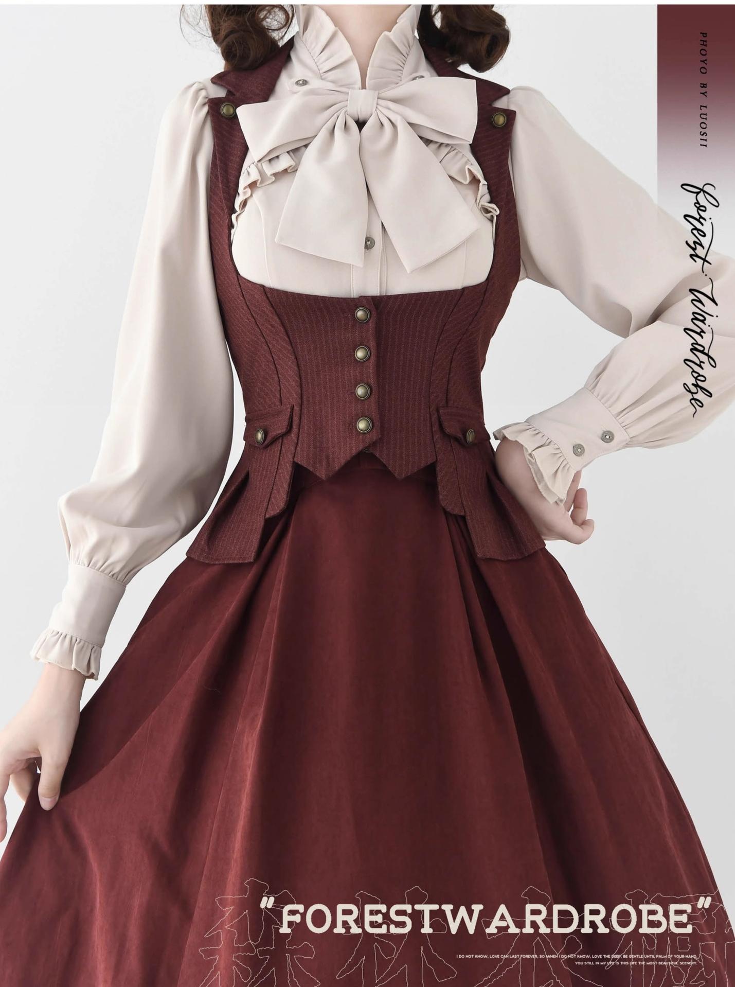 Forest Wardrobe - Forest Contract - Classic Lolita Striped Vest, Elastic Waist 43921:790187