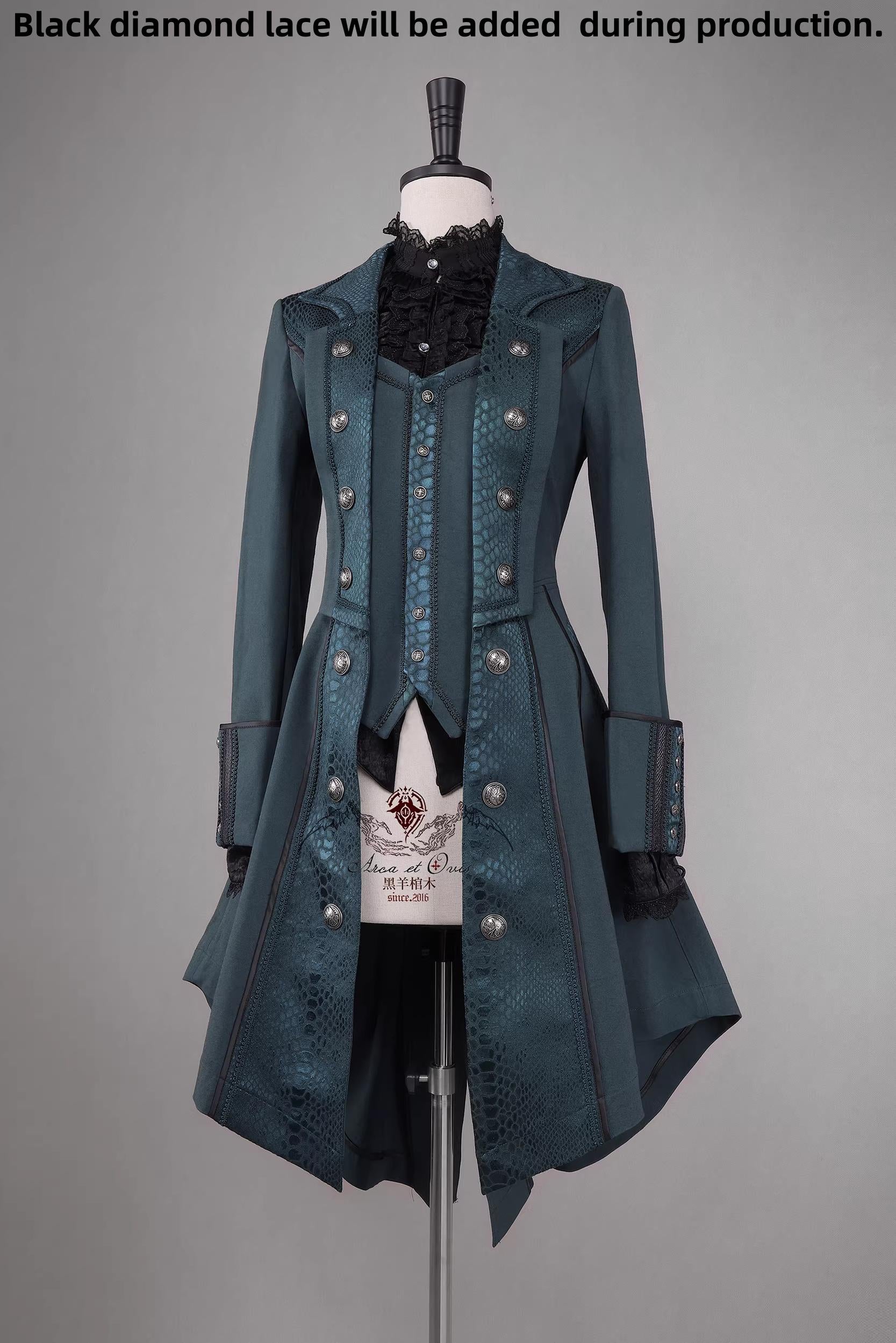 Bat Wing - Embroidery Ouji Lolita Coat, Detachable Front Panels 44433:808180