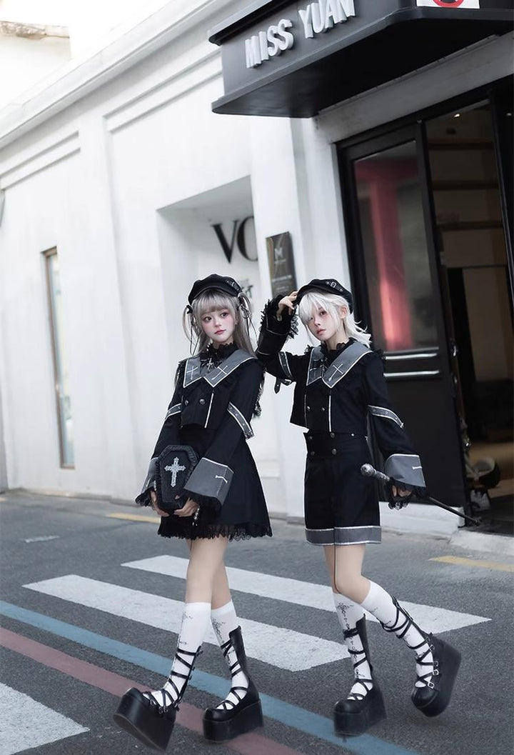 CastleToo~Rules of the Otherworld~Gothic Ouji Lolita Shorts Set with Embroidery Jacket