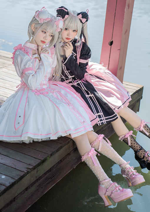 Pure Tea For Dream~Sweet Lolita Platform Pearl Bow Shoes 16296:217920