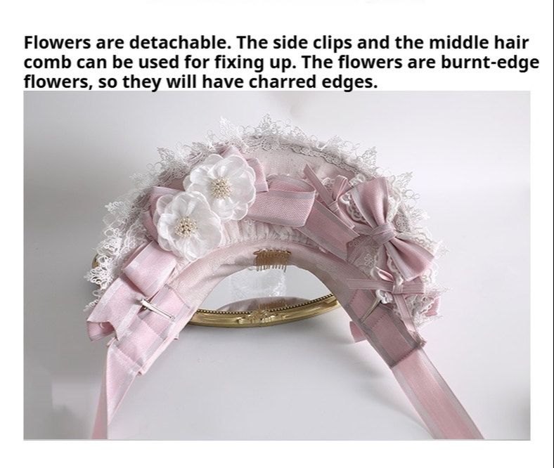 Xiaogui - Sweet Lolita Lace Headdress, Detachable Flower 40786:798793