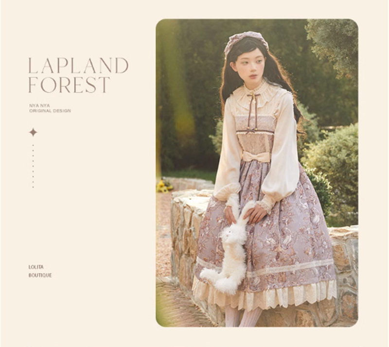(Buyforme)NyaNya~ Lapland Forest~ Lolita Elegant Vintage Floral JSK OP Dress   