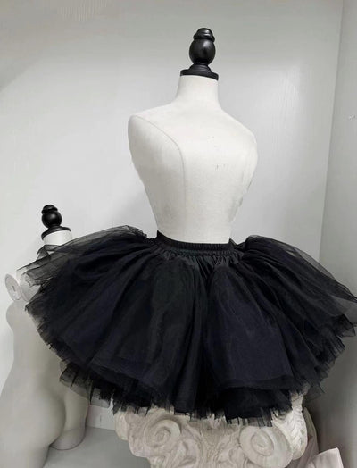 (BFM)PoshePose~Bai Xueji~Lolita Strapless Dress Fishbone Dress XS Black flying skirt (free size, with big elastic) 