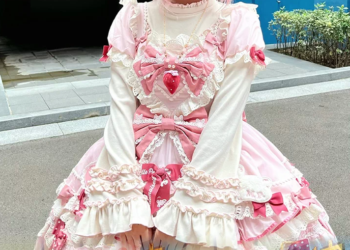 Fruit Tart - Autumn Sweet Lolita Long Sleeve Blouse, Ruffle Detail 45972:870048