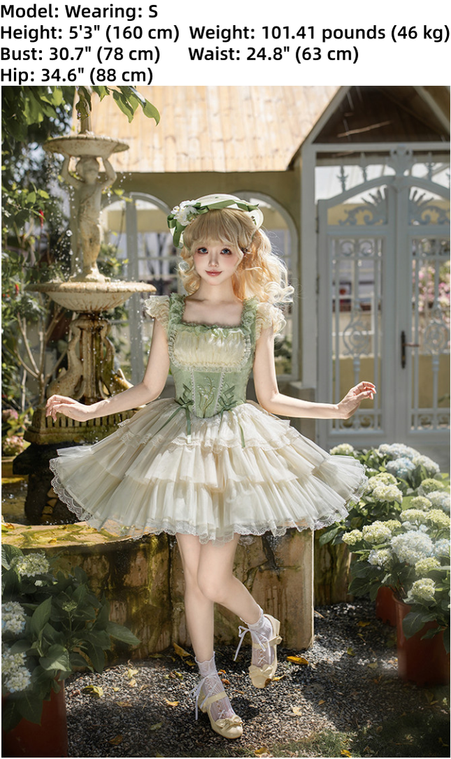 Lily of the Valley Whisper - Embroidered Classic Lolita Corset JSK Dress