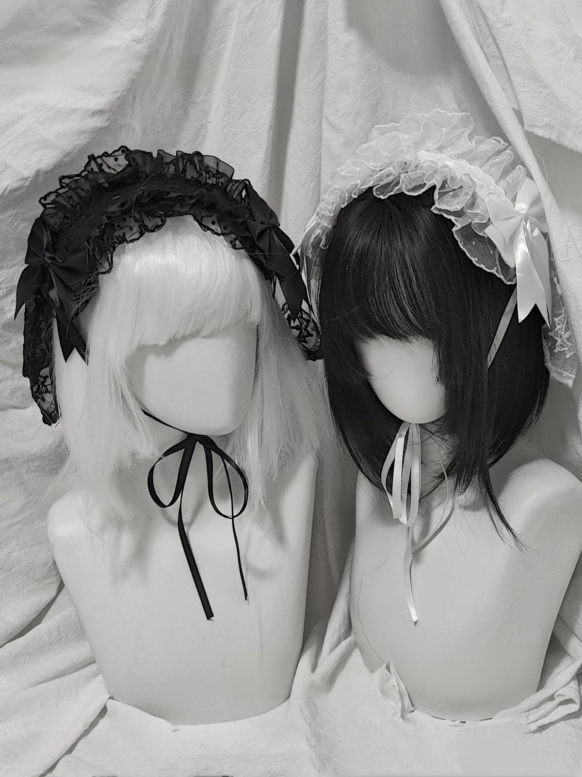 Halloween Gothic Lolita Lace Veil Hairband, Cross Embroidery 46006:872103