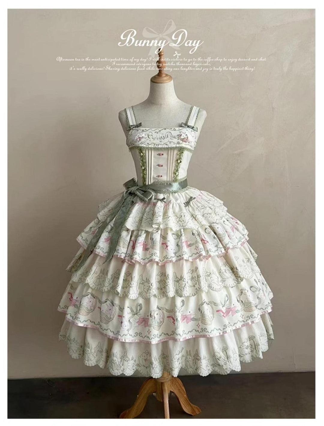 Mewroco~Daily Bunny~Classic Lolita JSK Dress with Bunny Prints