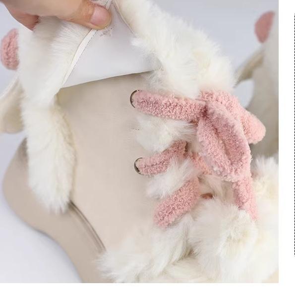 Sheep Puff - Fluffy Qubi - Winter Lolita Shoes Sweet Warm Snow Boots with Plush