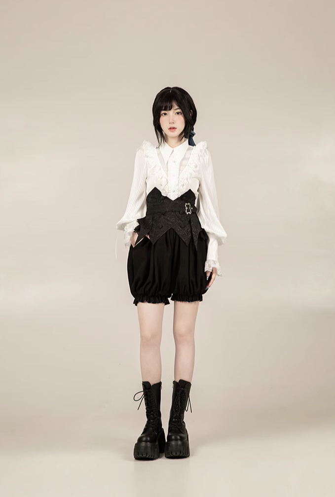 With PUJI~Hunter of Gold~Ouji Lolita Shorts/Pants Outfit Twins Set