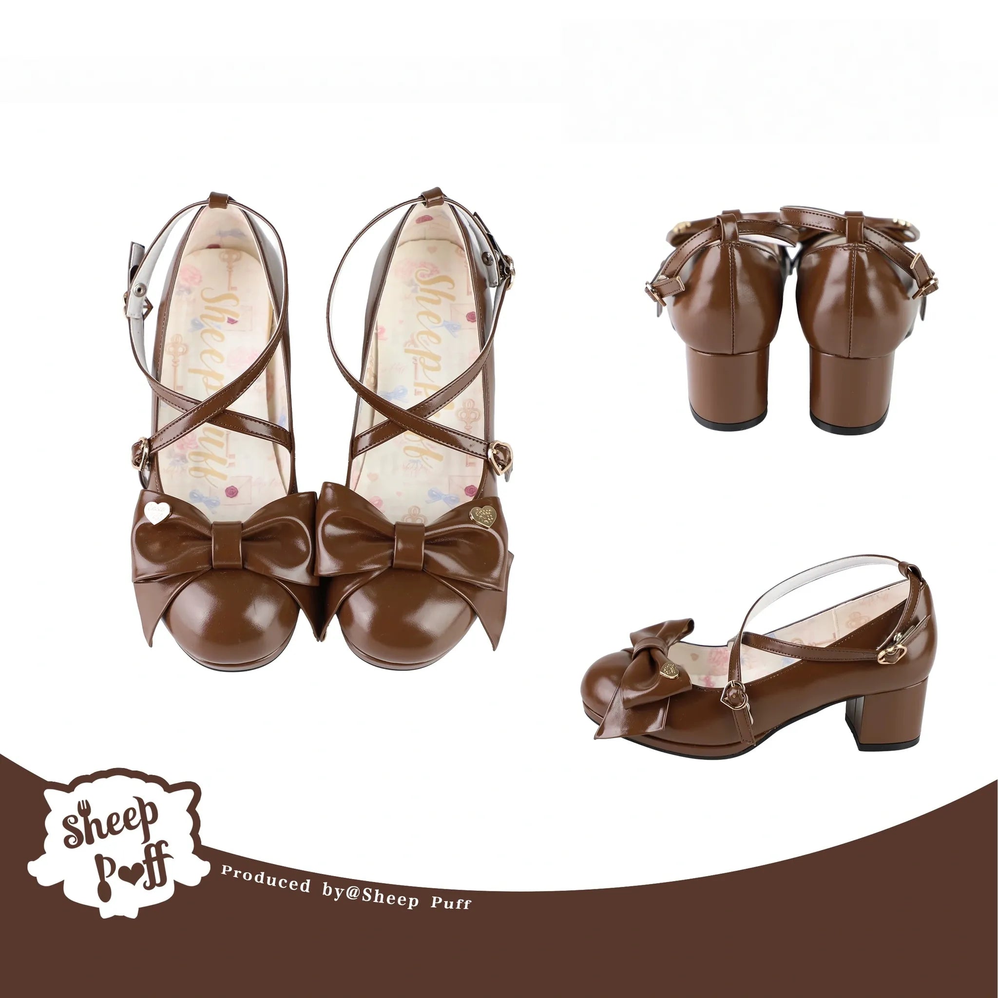 Miss Fondant - Sweet Lolita Cross Strap Shoes, Low & Mid Heels (35 36 37 38 39 40) 45678:858858