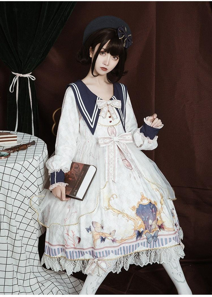 OCELOT~Classic Lolita OP Sailor Collar Elegant Lolita Dress   