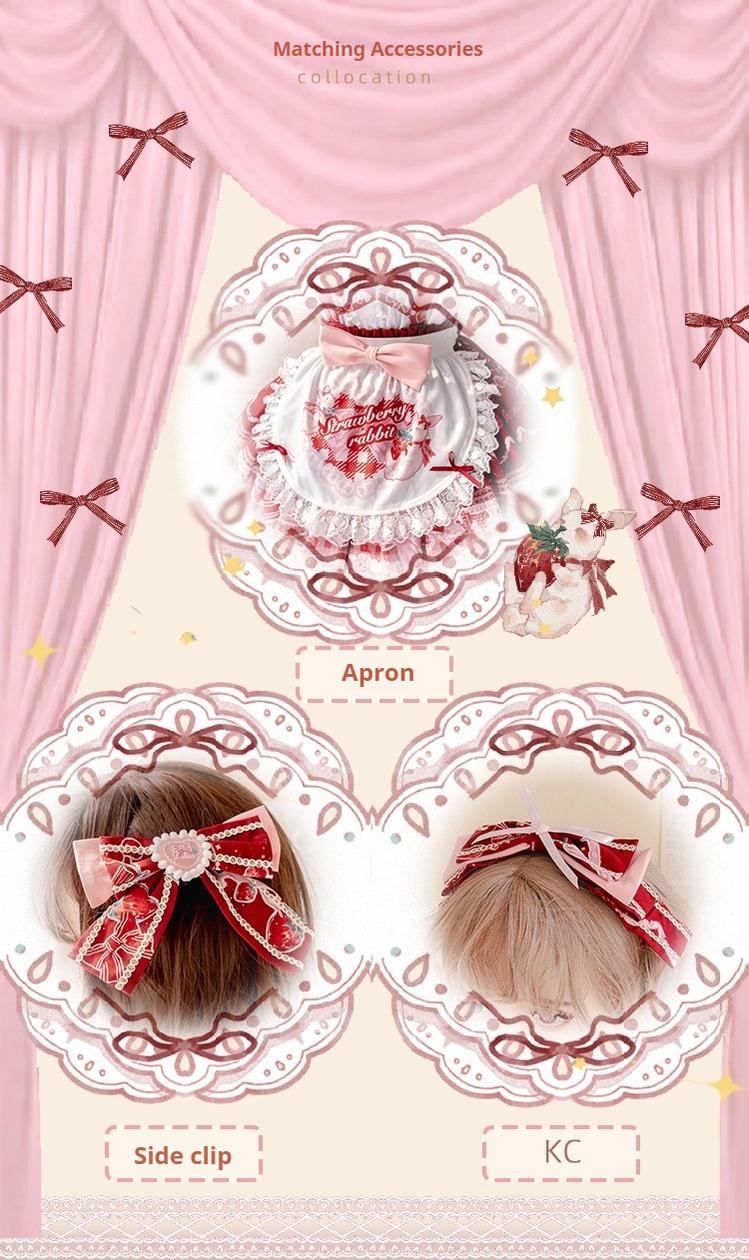 OCELOT~Sweet Lolita Lolita JSK and SK Rabbit Strawberry Dress 40646:670478