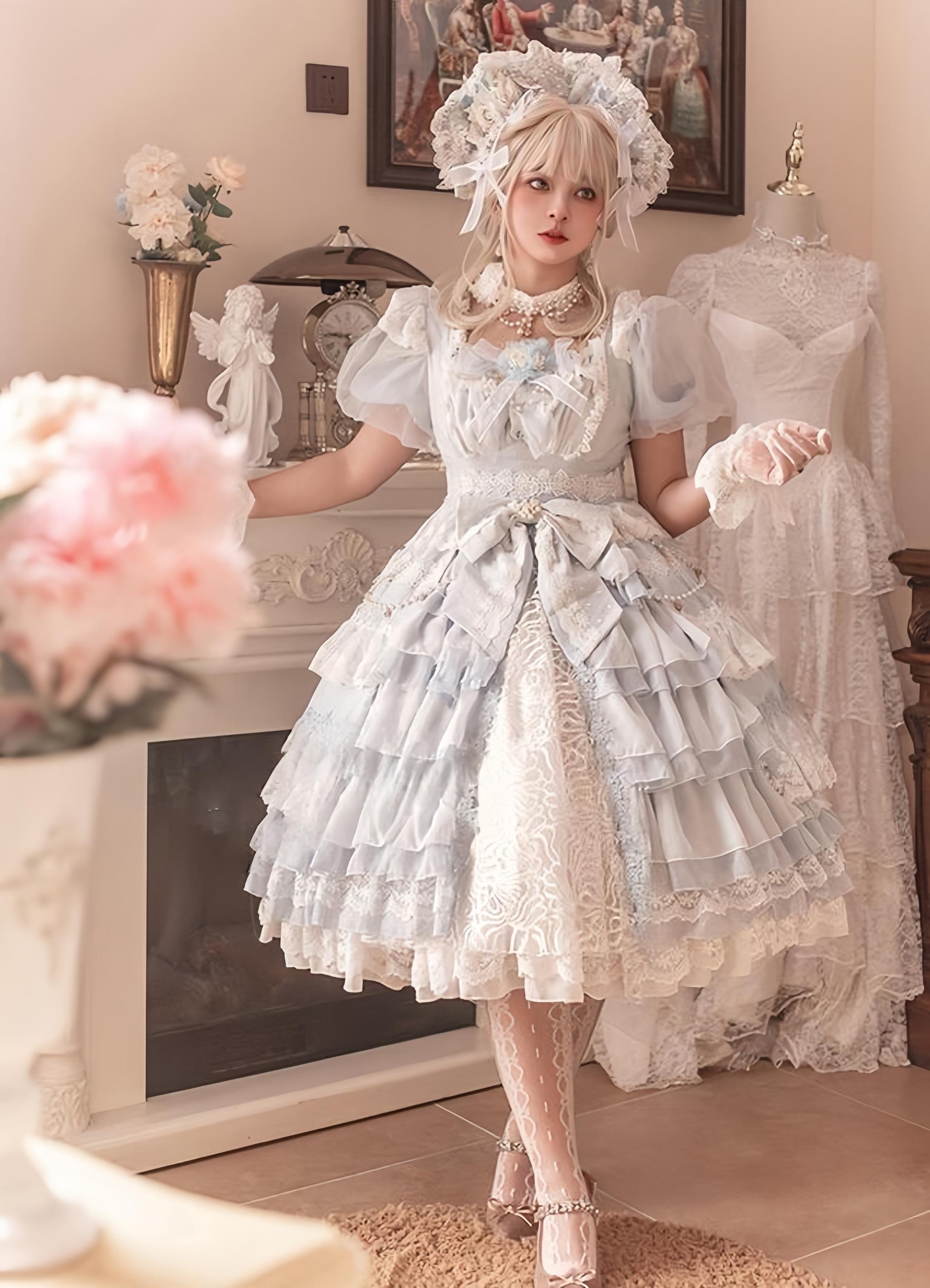 Waltz - Classic Lolita Plus-size OP Dress, Front Opening