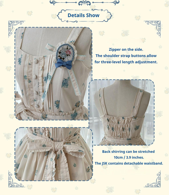 DreamWhale~Floral and Bird Series~Classic Lolita JSK Suit Floral Print Dress 40910:679552