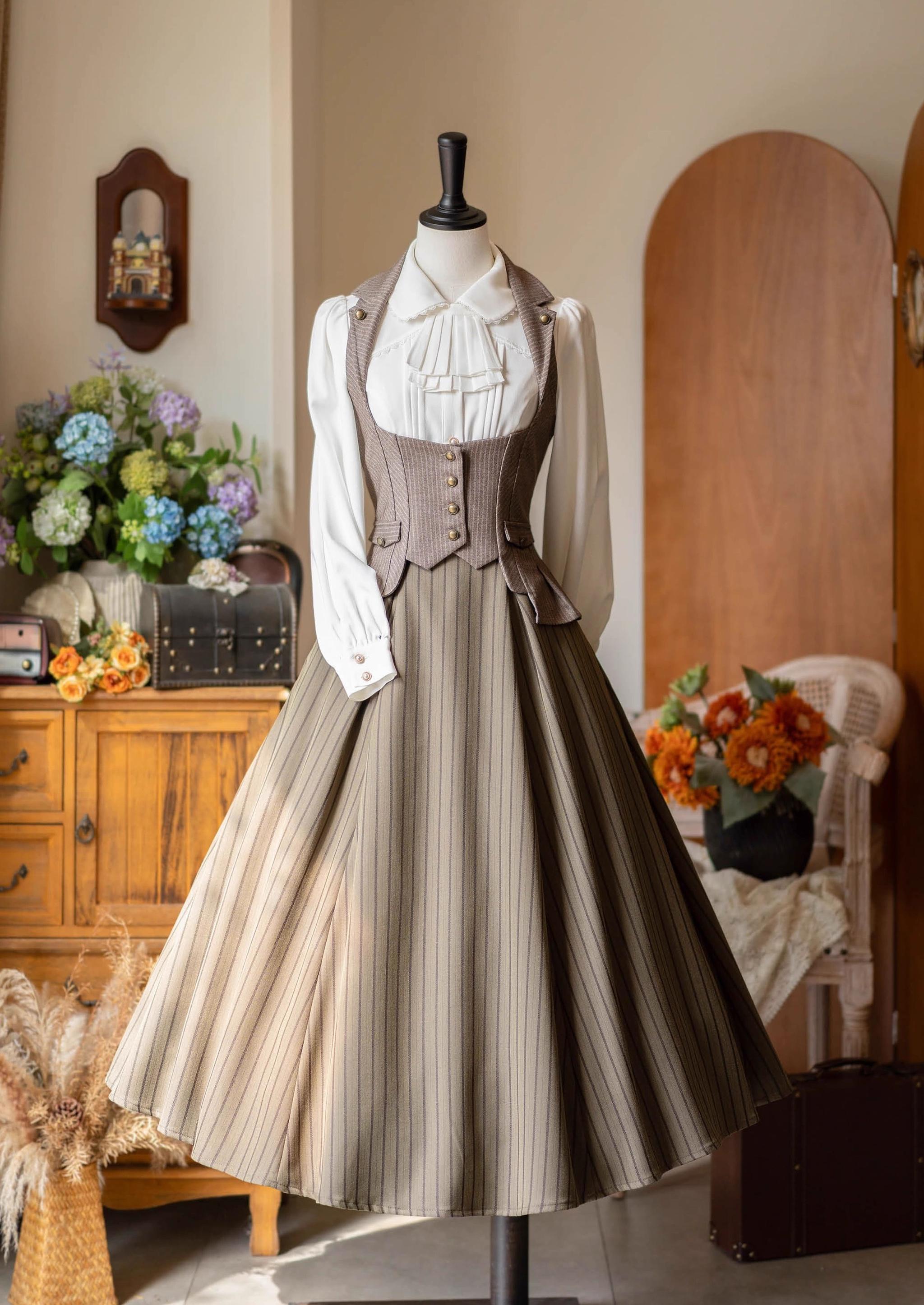 Forest Wardrobe - Forest Contract - Classic Lolita Striped Vest, Elastic Waist 43921:790174