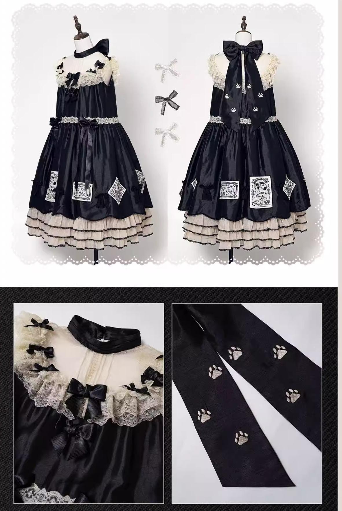 MEEKWIND - My Little Kitten - Doll-Like Lolita OP, Detachable Waist Ties 44223:799023