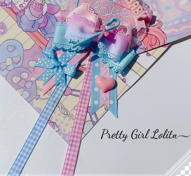 Pretty Girl Lolita - Sweet Lolita Pink-blue Accessories a badge