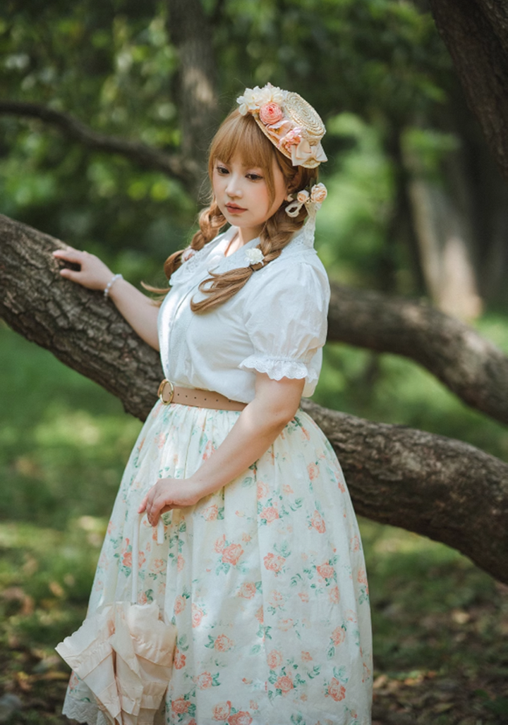 (Buyforme)Miss Point~Customized Vintage Sweet Elegant Rose Skirt   